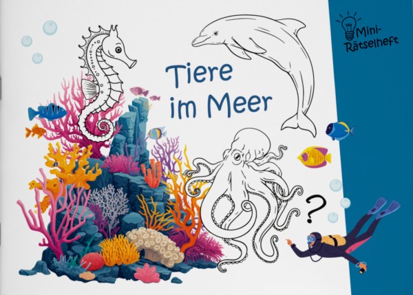 Mini-Rätselheft - Tiere im Meer